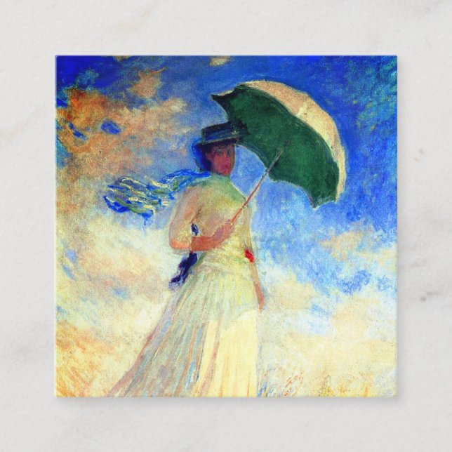 Monet Woman with a Parasol Facing Right Enclosure Card (Front)