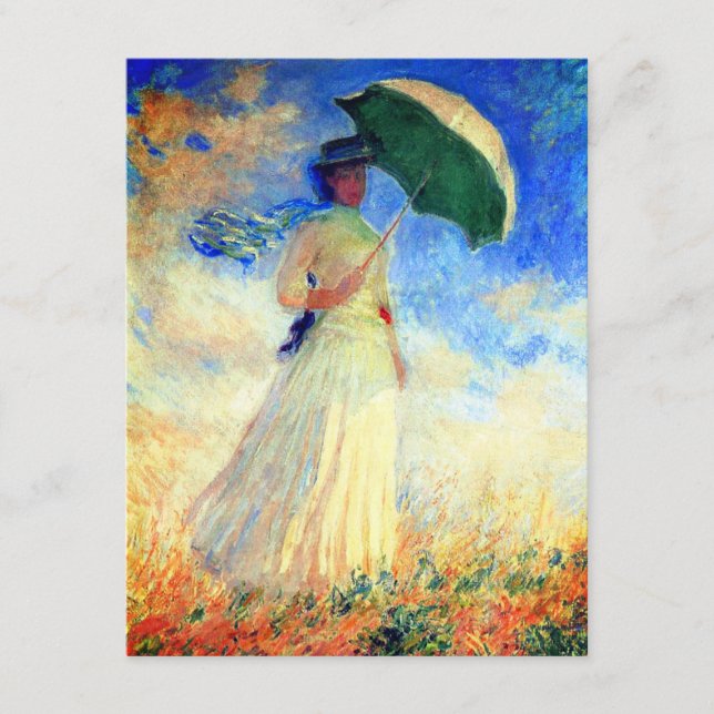 Monet Woman with a Parasol Facing Right Enclosure Card (Front)