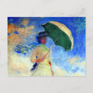 Monet Woman with a Parasol Facing Right Invitation Postcard