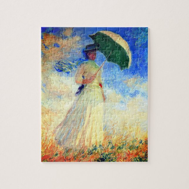 Monet Woman with a Parasol Facing Right Jigsaw Puzzle (Vertical)