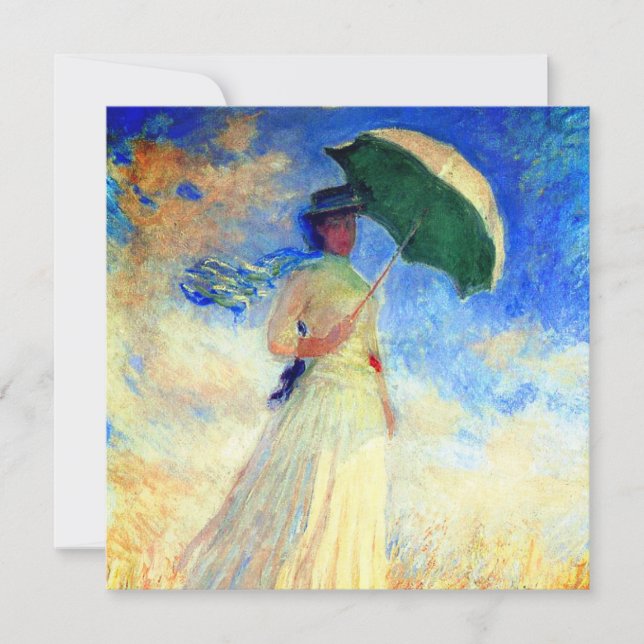 Monet Woman with a Parasol Facing Right Save The Date (Front)