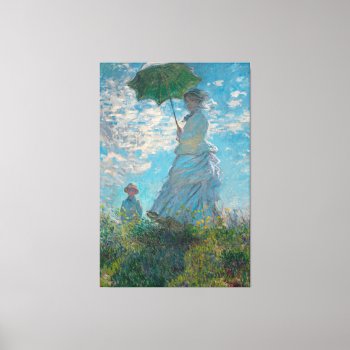 Monet Woman With A Parasol Fine Art Canvas Print by monetart at Zazzle