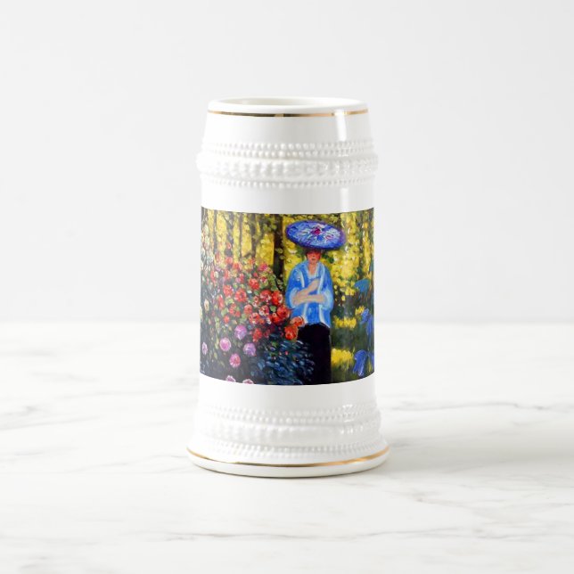 Monet Woman with a Parasol in Garden Beer Stein (Center)