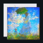 Monet Woman with a Parasol Invitation<br><div class="desc">A family portrait invitation featuring Claude Monet’s wife,  Camille,  holding a parasol,  and their son,  Jean,  taking a walk in a vibrant green field being blown by the wind on a summer’s day. A great Monet gift for fans of impressionism and French art.</div>