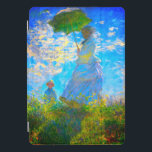 Monet Woman with a Parasol iPad Pro Cover<br><div class="desc">iPad Pro Cover featuring Claude Monet’s wife,  Camille,  holding a parasol,  and their son,  Jean,  taking a walk in a vibrant green field being blown by the wind on a summer’s day. A great Monet gift for fans of impressionism and French art.</div>