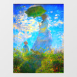 Monet Woman with a Parasol Window Cling<br><div class="desc">Window Cling featuring Claude Monet’s wife,  Camille,  holding a parasol,  and their son,  Jean,  taking a walk in a vibrant green field being blown by the wind on a summer’s day. A great Monet gift for fans of impressionism and French art.</div>