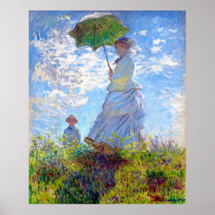 Monet: Woman with Parasol Impressionist Art ~ Poster