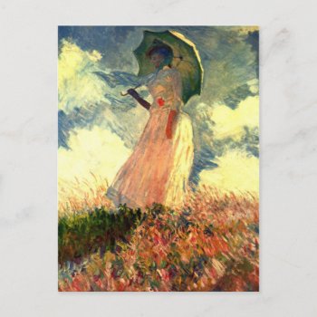 Monet Woman With Sunshade Postcard by golden_oldies at Zazzle