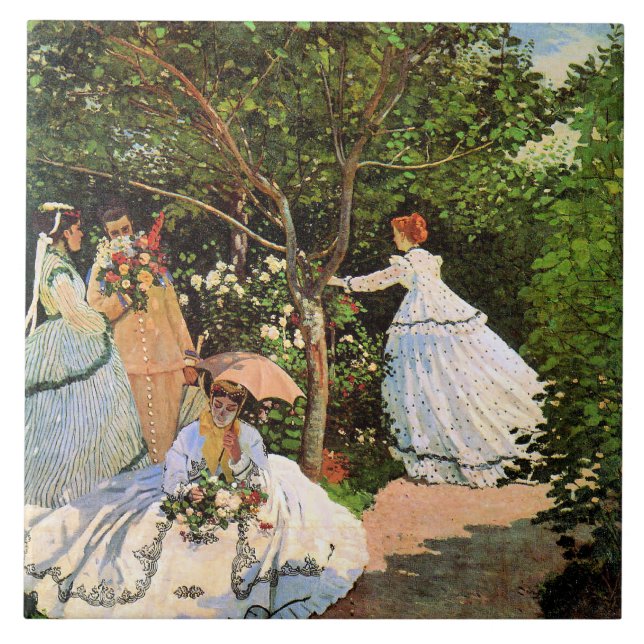 Monet - Women in the Garden Ceramic Tile (Front)