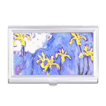 Monet Yellow Irises Business Card Case by ProfessionalDevelopm at Zazzle