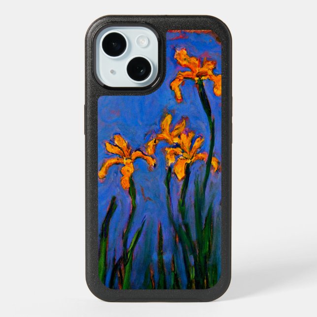 Monet - Yellow Irises iPhone 15 Case (Back)