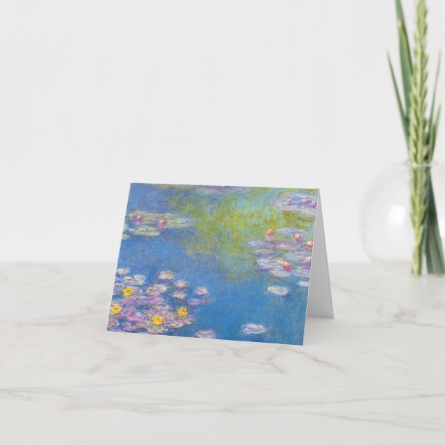 Monet Yellow Water Lilies Note Card (Front)