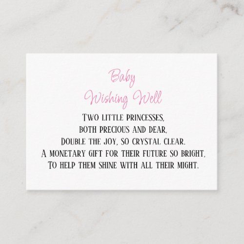 Monetary Contribution Baby Wishing Well  Enclosure Card