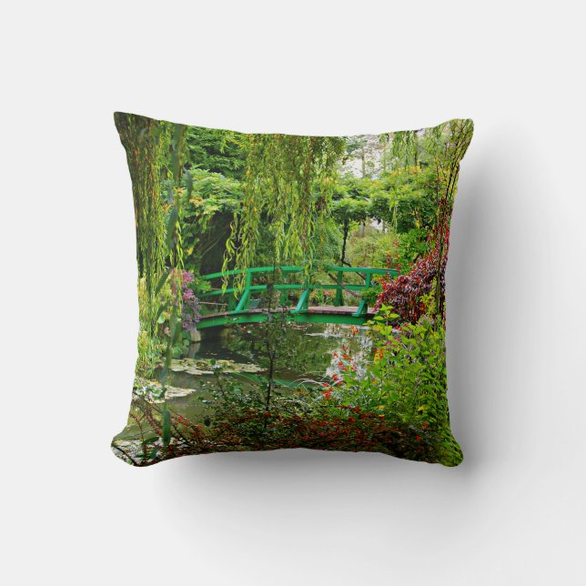Monet's bridge, Monet's garden, Giverny Throw Pillow (Front)