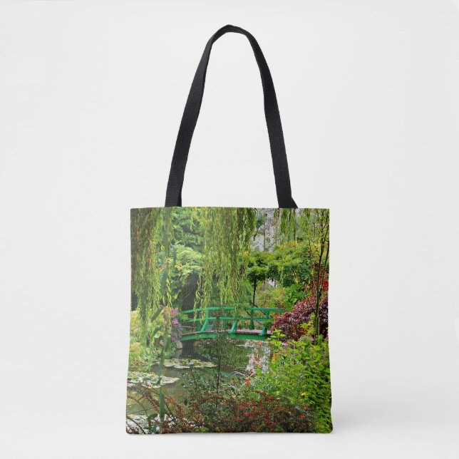Monet's bridge, Monet's garden, Green, Giverny Tote Bag (Front)