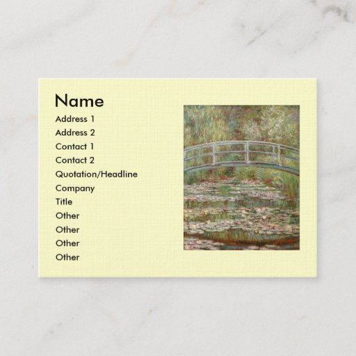 Customizable Monet's "Bridge Over a Pond of Water Lilies" 1899 Business Cards