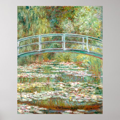 Monets Bridge over a Pond of Water Lilies Poster