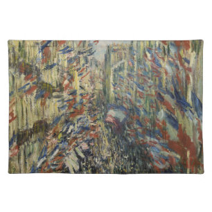 Monet's Classic Celebration of Paris' Rue Montorue Cloth Placemat