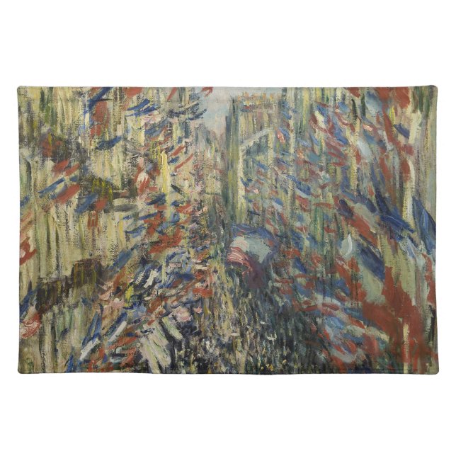 Monet's Classic Celebration of Paris' Rue Montorue Cloth Placemat (Front)