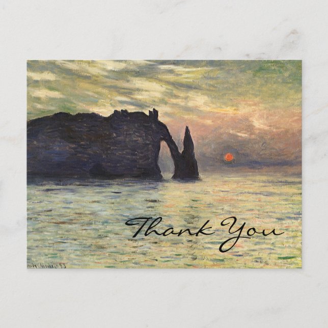 Monet's Cliff, Etretat, Sunset Postcard (Front)