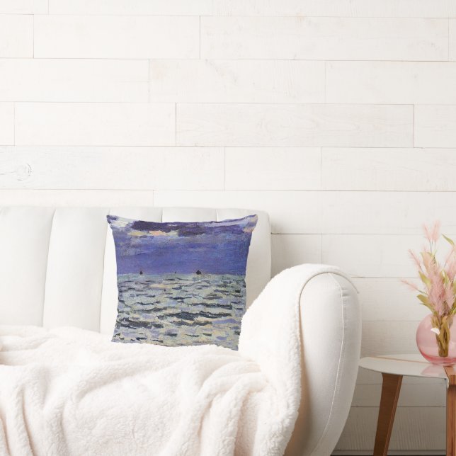Monet's famous painting, Seascape, Throw Pillow (Couch)