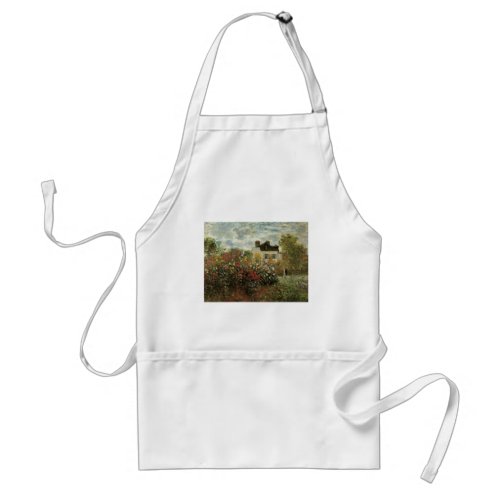 Monets Garden at Argenteuil by Claude Monet Adult Apron