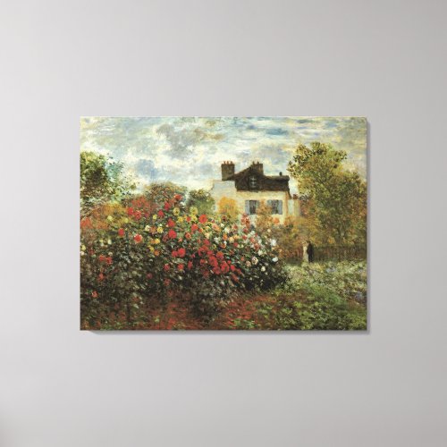 Monets Garden at Argenteuil by Claude Monet Canvas Print