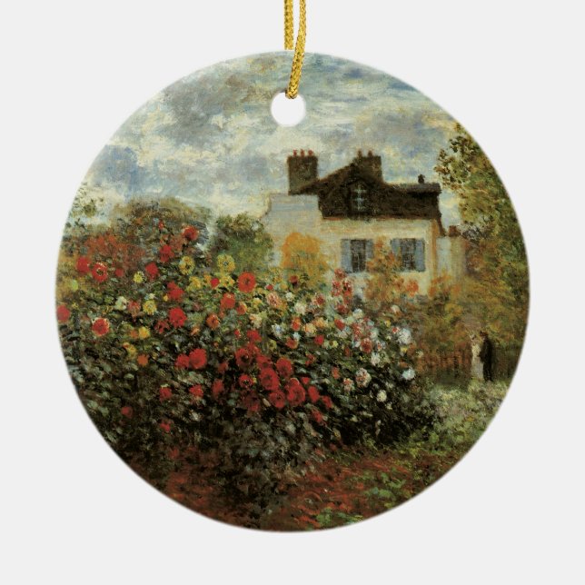 Monet's Garden at Argenteuil by Claude Monet Ceramic Ornament (Front)