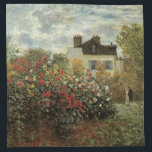 Monet's Garden at Argenteuil by Claude Monet Cloth Napkin<br><div class="desc">The Artist's Garden in Argenteuil (A Corner of the Garden with Dahlias) (1873) by Claude Monet is a vintage impressionism fine art floral nature painting. A country farm house is in the background. A couple in love is walking past a romantic spring season garden with blooming roses and other flowers....</div>
