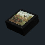 Monet's Garden at Argenteuil by Claude Monet Gift Box<br><div class="desc">The Artist's Garden in Argenteuil (A Corner of the Garden with Dahlias) (1873) by Claude Monet is a vintage impressionism fine art floral nature painting. A country farm house is in the background. A couple in love is walking past a romantic spring season garden with blooming roses and other flowers....</div>