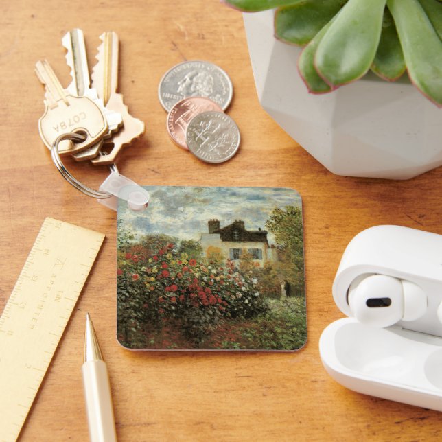 Monet's Garden at Argenteuil by Claude Monet Keychain (Desk)