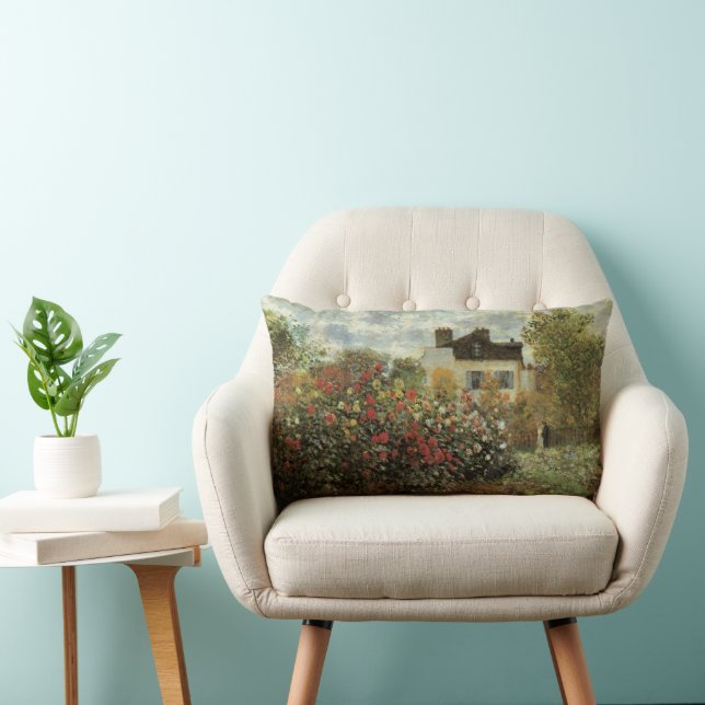 Monet's Garden at Argenteuil by Claude Monet Lumbar Pillow (Chair)