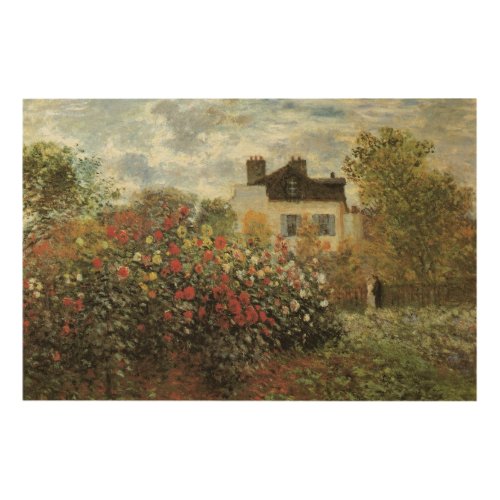 Monets Garden at Argenteuil by Claude Monet Wood Wall Decor