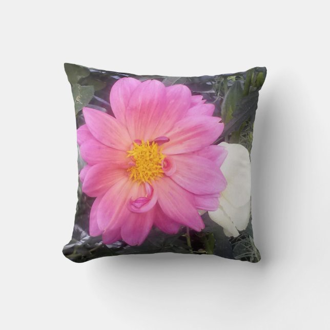 Monet's Garden Flowers - 1 Throw Pillow (Front)