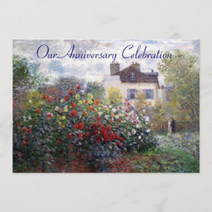 Monet's Garden Flowers Anniversary Invitation