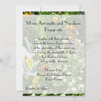 Monet's Garden Flowers Wedding Invitation