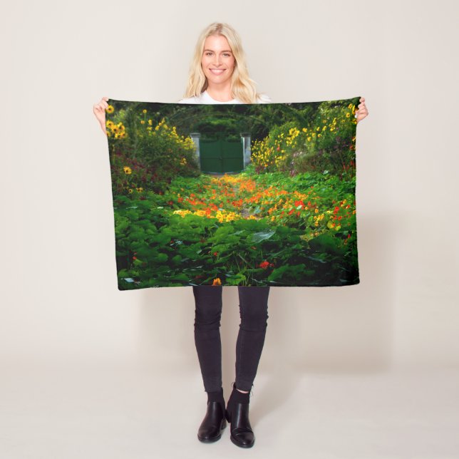 Monet's Garden, Giverny, France in Autumn Fleece Blanket (In Situ)