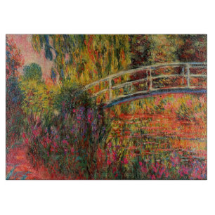 Monet's Garden Large Glass Cutting Board