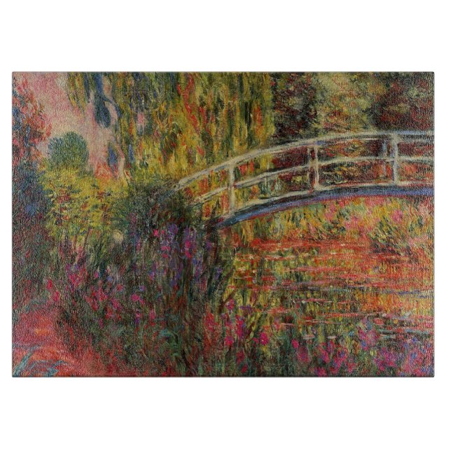 Monet's Garden Large Glass Cutting Board (Front)