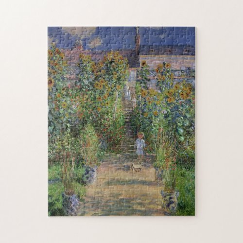 Monets Garden Painting by Claude Monet Jigsaw Puzzle