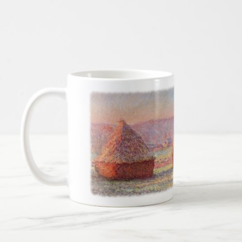 Monets Haystacks White Frost Sunrise Coffee Mug