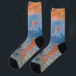 Monet's Impression, Sunrise on socks<br><div class="desc">Claude Monet's Impression Sunrise on a pair of socks</div>