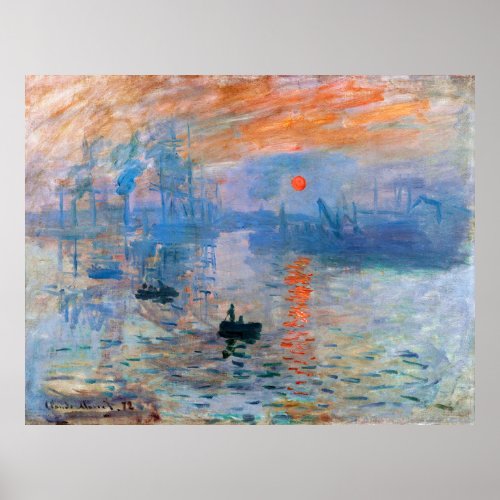 Monets Impression Sunrise Poster