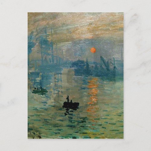 Monets Impression Sunrise soleil levant _ 1872 Postcard