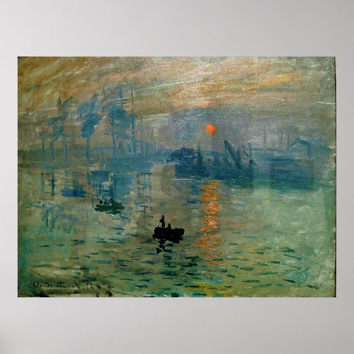 Monet's Impression Sunrise (soleil levant)   1872 Poster