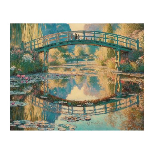 Monets Impressionistic Dream The Japanese Bridge Wood Wall Art