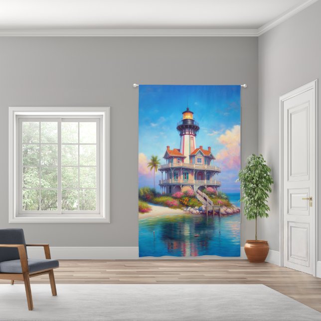 Monet's Lighthouse Blackout Curtains (Wide)