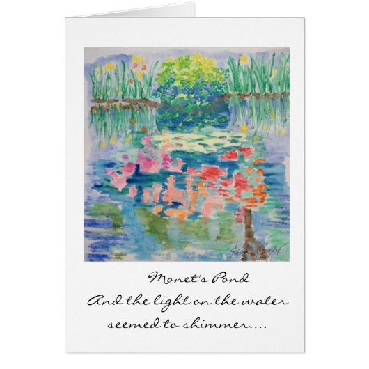 Monet's Pond Card--Watercolor by Susan Meyer (Front)