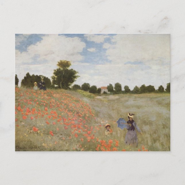 Monet's Poppy filed Postcard (Front)
