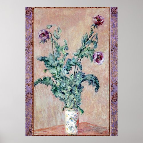 MONETS VASE OF POPPIES DECOUPAGE  PAPER OR PRINT